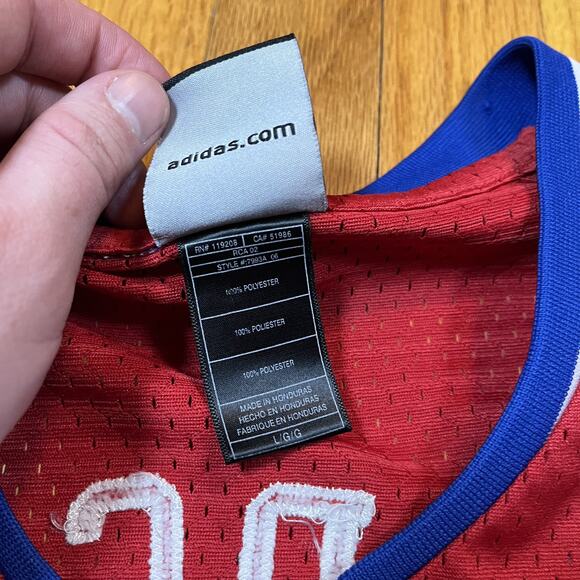 Adidas Allen Iverson Philadelphia 76ers Phila Jersey Red L +2 2007-09 Rare HTF - Picture 9 of 11